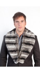 Rex chinchilla fur collar unisex